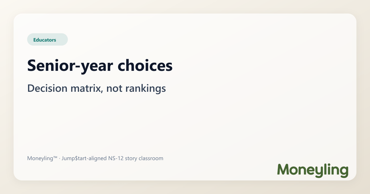 Illustration for: After acceptance letters: a decision matrix for seniors (not a rankings war)
