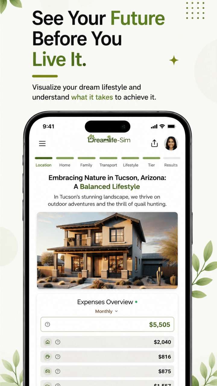 Dreamlife-Sim™ lifestyle costs